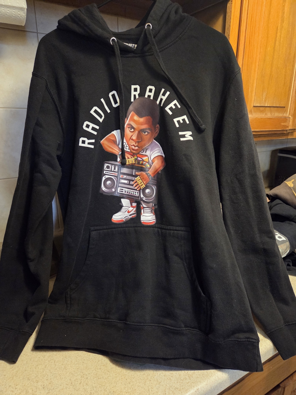 Radio Raheem Black Graphic Hoodie Size Large